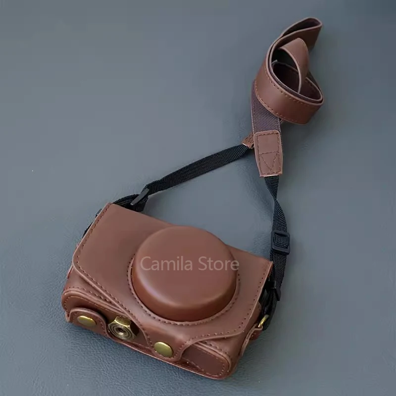 Luksusowy aparat z prawdziwej skóry bydlęcej torba Body BOX Case dla canon SX720 SX730 SX740 HS rękaw ochronny uchwyt Shell