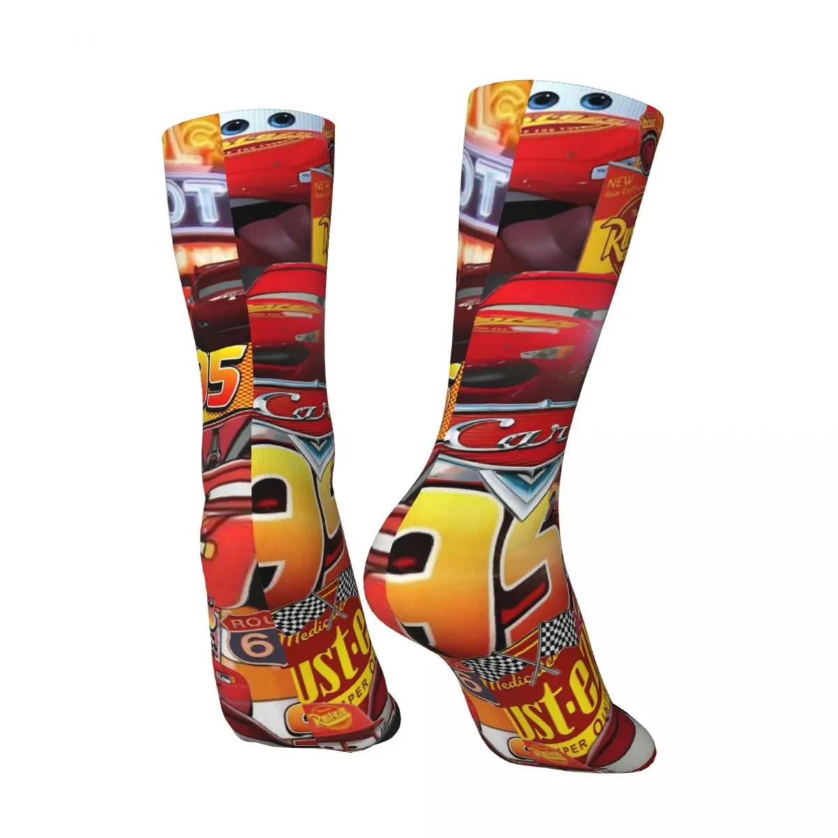 للجنسين الرجال الجوارب البرق ماكوين 95 الأحمر سيارة جوارب الشتاء لينة تنفس الجوارب مخصص سكيت المضادة للبكتيريا الجوارب #3