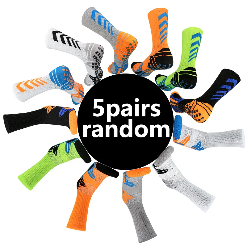

5/10 двойные спортивные вечерние скоростные складные случайные многоцветные комбинированные наборы футбольные профессиональные спортивные противоскользящие носки для бега