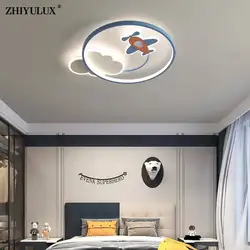 Remote Dimming Blue Pink New Modern LED Chandelier Lights Living Room Children Bedroom Baby Flats Lamps Kid Home Indoor Lighting