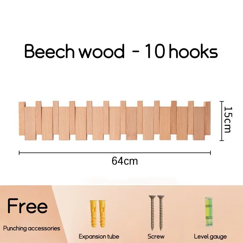 Wandmontage Zwarte Walnoot Kapstok Massief Houten Kledinghaak Dropshipping Ingangsdeur Hanger Kapstok Home Decor Ds Meubels