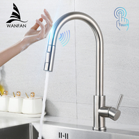 Black Smart Touch Kitchen Faucet Crane For Sensor Kitchen Water Tap Sink Mixer Rotate Touch Faucet Sensor Water Mixer 1015