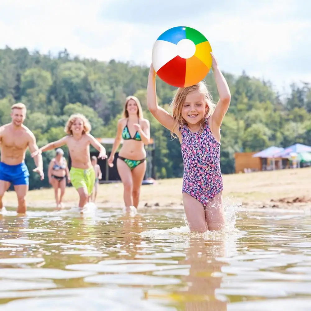 Palline da spiaggia estive facili da gonfiare pallone da spiaggia palline da spiaggia colorate arcobaleno per bambini divertenti giochi d'acqua giocattoli festa estiva