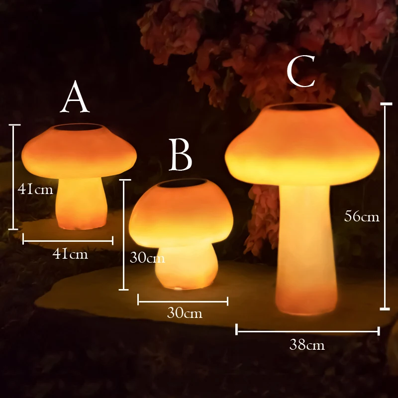 Lampe solaire décorative en forme de champignon, éclairage de paysage, idéal pour une pelouse, une Villa, une arrière-cour, un parc, un lieu de résidence