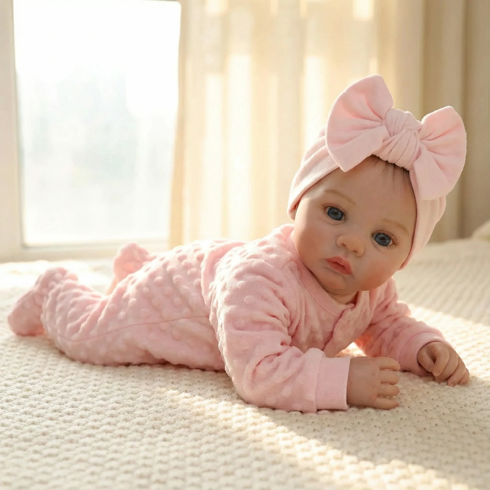 

NPK Reborn Baby Doll Meadow 18-inch Collectible Art Doll Handmade Soft Body 3D Skin Visible Veins Festival Gift