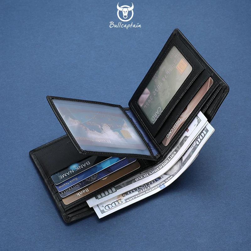 محفظة رجالية من الجلد الطبيعي من BULLCAPTAIN - سعة كبيرة مع فتحات بطاقات متعددة، تأتي مع صندوق هدايا، هدية عيد الميلاد #3