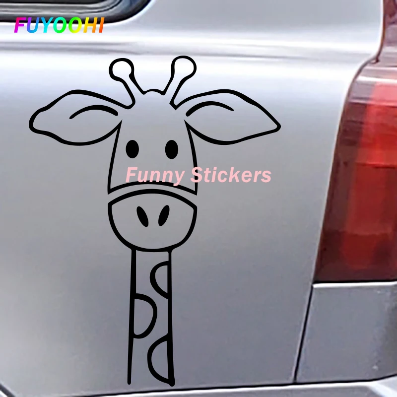 FUYOOHI Play Stickers Lovely Giraffe Animal Reflective Body Window Bumper PVC Sticker Waterproof Vinyl Decal Auto Accessories