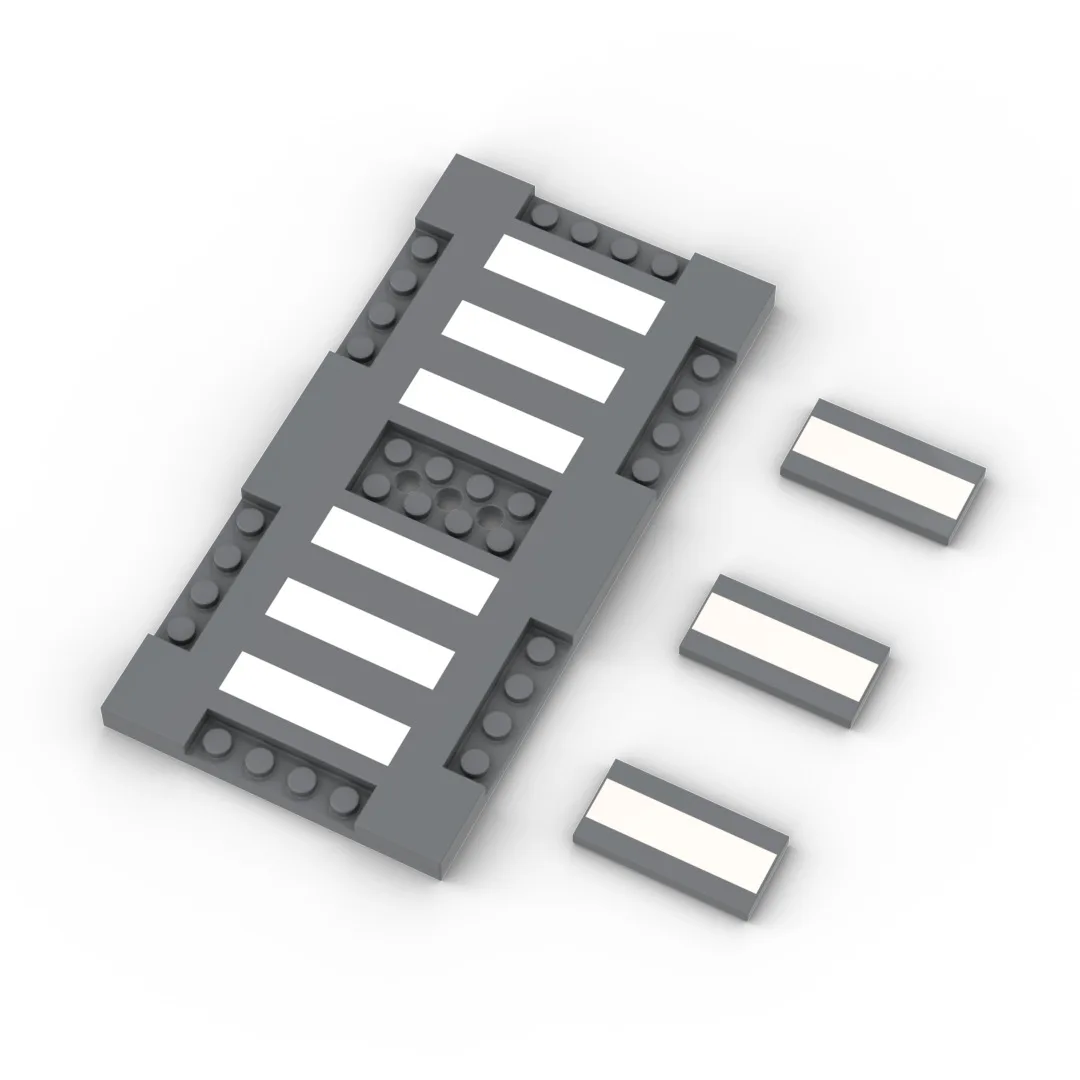 บล็อกอาคาร City Road Street Baseplate อิฐ Pedestrian Crossing ฐานใช้งานร่วมกับ legoeds ของเล่นปริศนา 60301 69915 71772