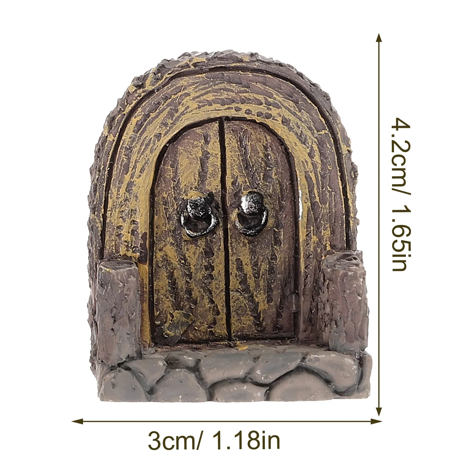 3Pcs Miniature Door Micro Landscaping Ornament Resin Crafts Small Garden Decor Fairy Garden Door Tree Stump Decor