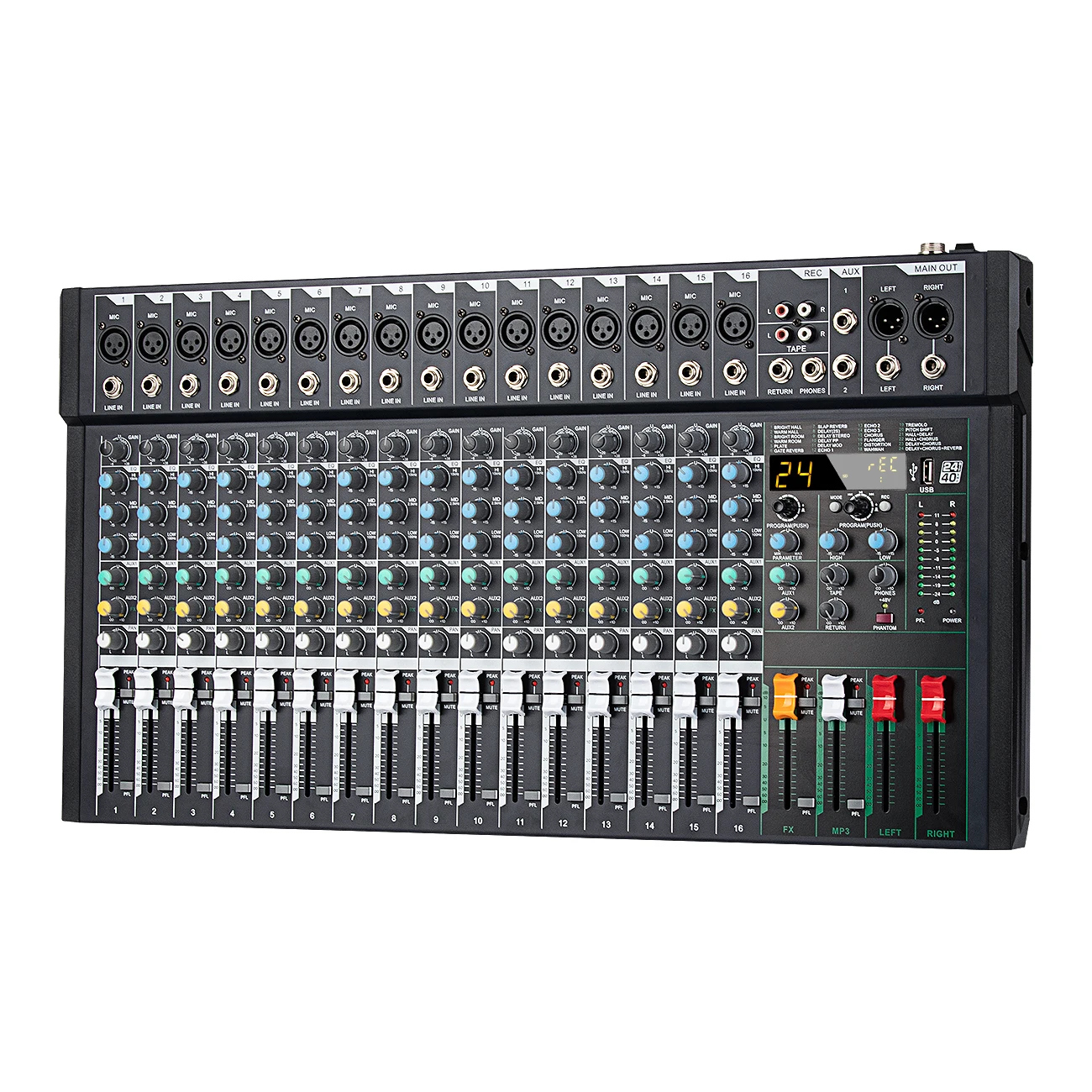 Depusheng 16 قناة المهنية Blueteeth خلاط رقمي DJ الموسيقى كاريوكي جهاز مزج الصوت وحدة التحكم ستيريو لتسجيل المرحلة