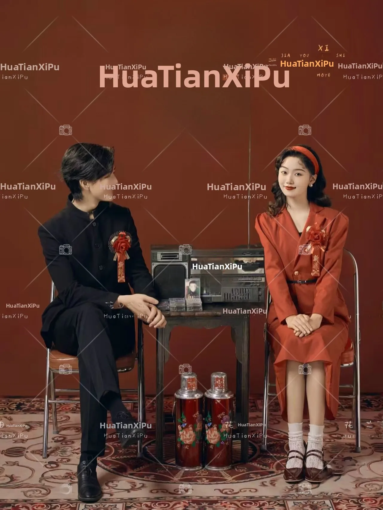 

Красное свадебное платье в стиле ретро 80-х годов для фотосессии в студии, китайская тематика, праздничный свадебный костюм, женская мода