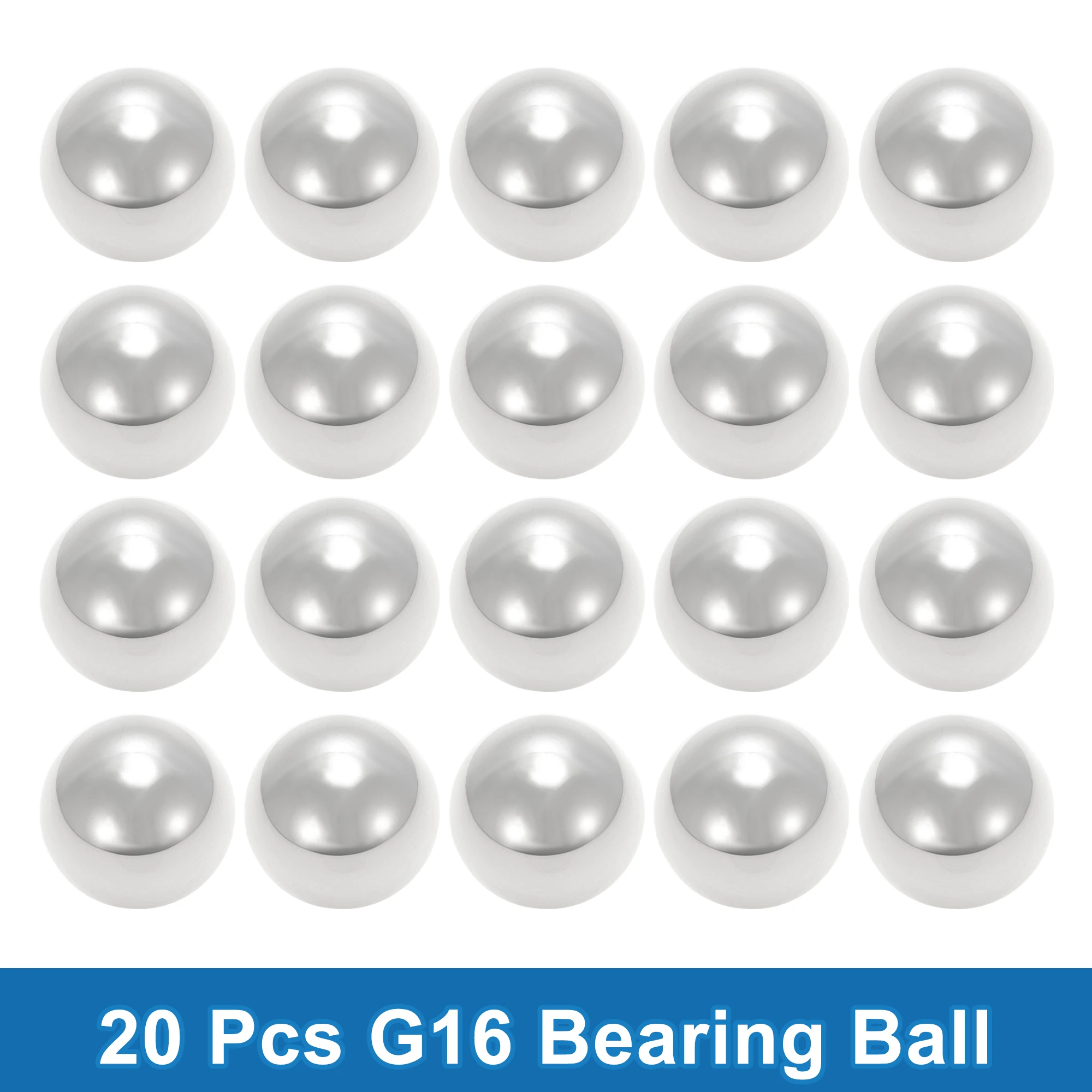 

X Autohaux 11.1mm Bearing Ball Bearing Steel G16 Precision Ball Silver Tone 20 Pcs
