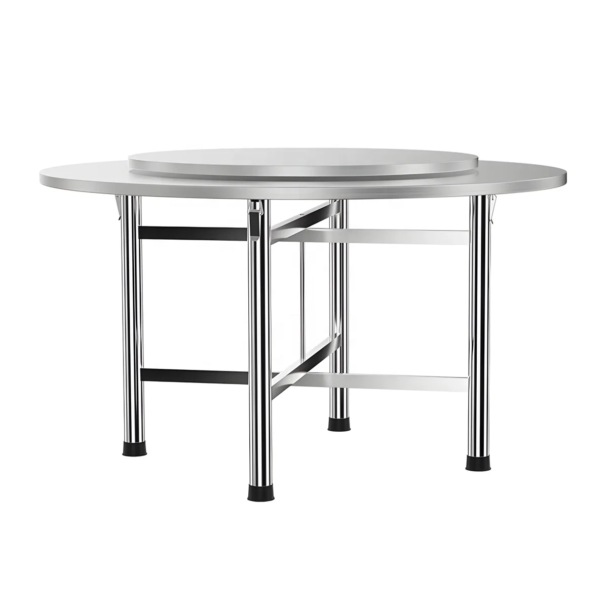 Multi-function Garden Outdoor Table Restaurant Patio Foldable Tables Multi-function Stainless Steel Dining Table with Turntable