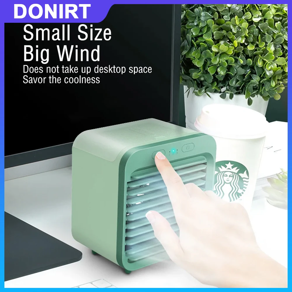 Donirt New Portable USB Chargeable Mini 3 Gear Air Conditioner Cooler Fan Air Conditioner Air Cooling Office Desktop Fan