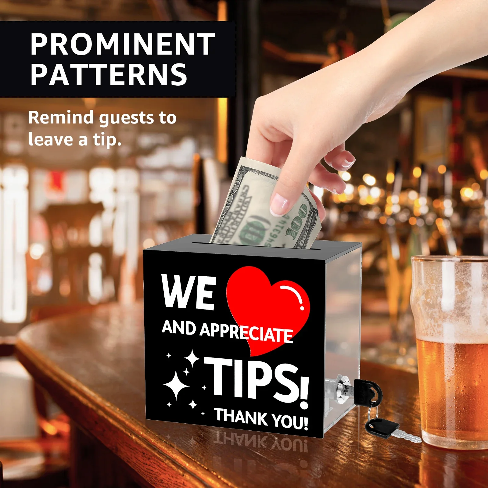 صندوق تبرع أكريليك مع قفل واضح اقتراح تجارة الاقتراع السحب صندوق رفع الصمامات توفير المال البنك تذكرة تلميح جرة