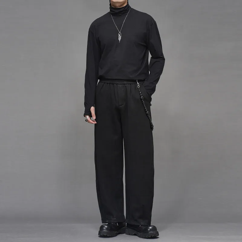 High Quality Autumn and Winter Japanese Retro Simple Loose Micro Machete All-Matching Straight Pants Men's Thickened Casual