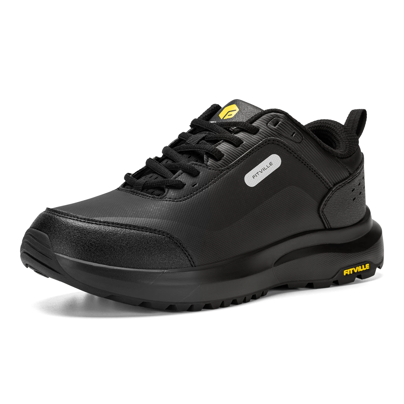 FitVille Men's Shoes Wide Width Outdoor Hiking Shoes Lightweight Breathable for Swollen Feet Correction Toes Relieve Pain