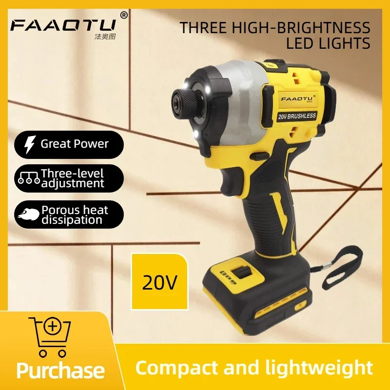 FAAOTU New850 Brushless Drill, 20V Same Function as DW for DIY & Work Compatible with DW batteries NO battery
