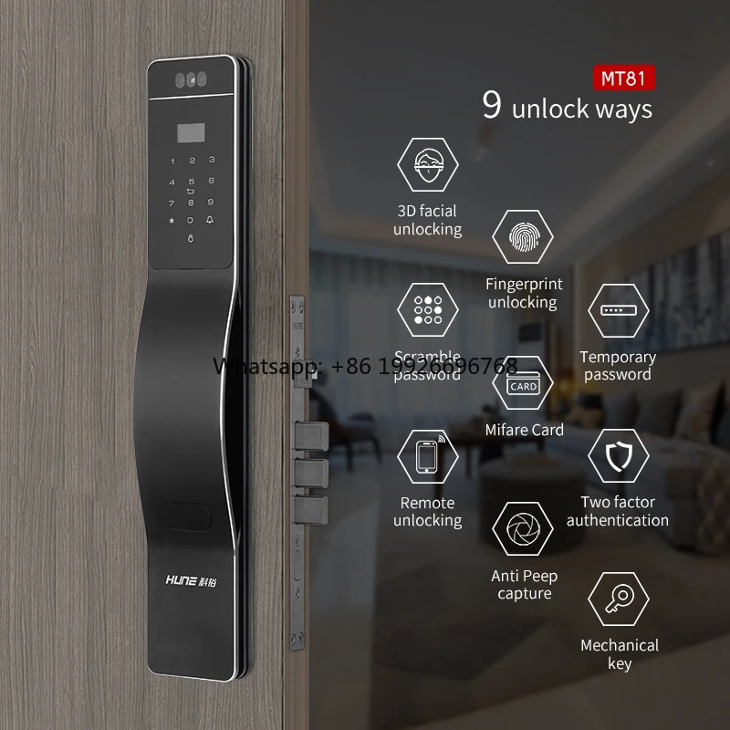 

WiFi Fingerprint RFID Lock Electronic Door Digital 3D Face Recognition Smart Door Lock Digital Door Lock With Camera
