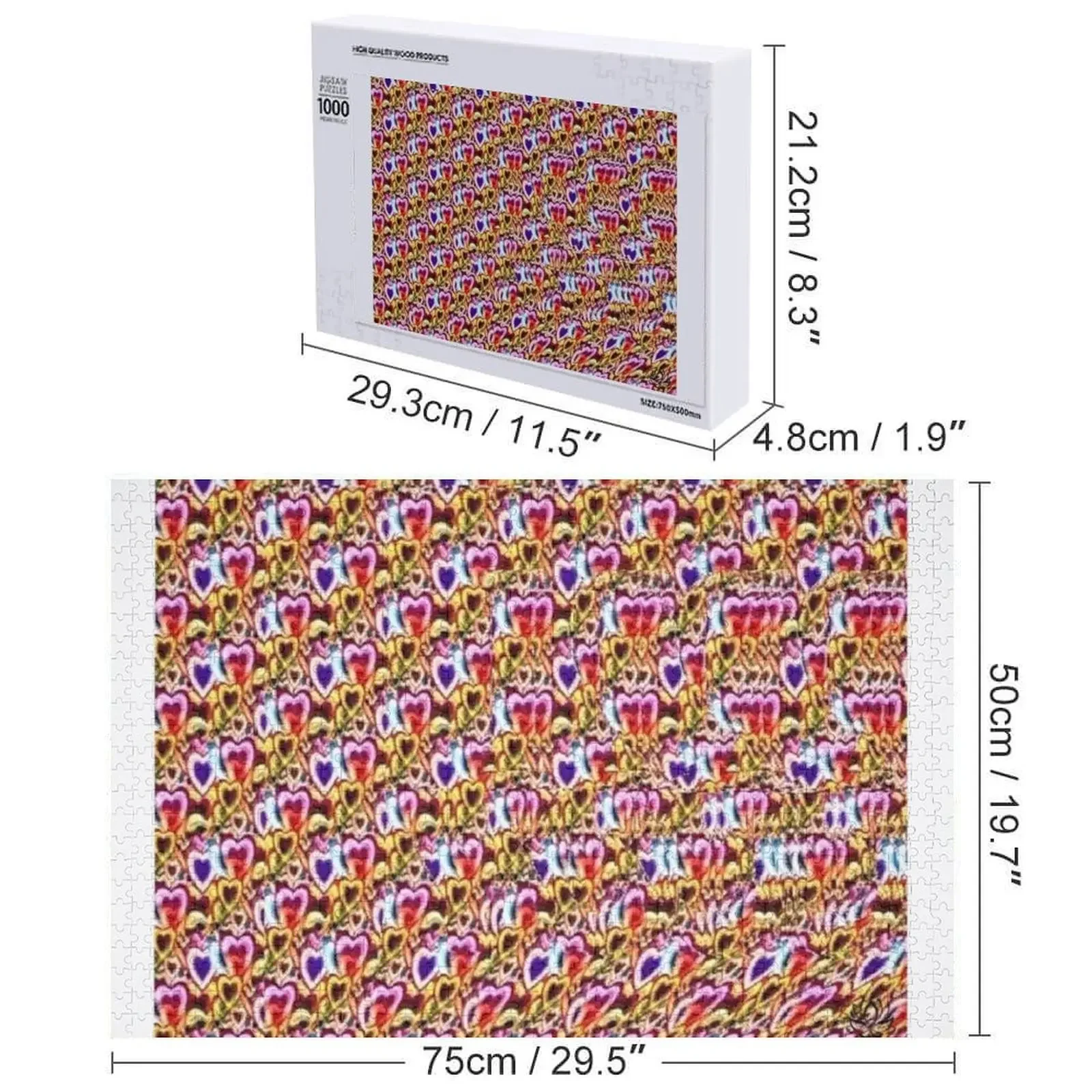 Rompecabezas de estereograma I Heart (Amo) para niños, juego de animales de madera, regalo de madera personalizado, rompecabezas de juguete para niños con nombre personalizado
