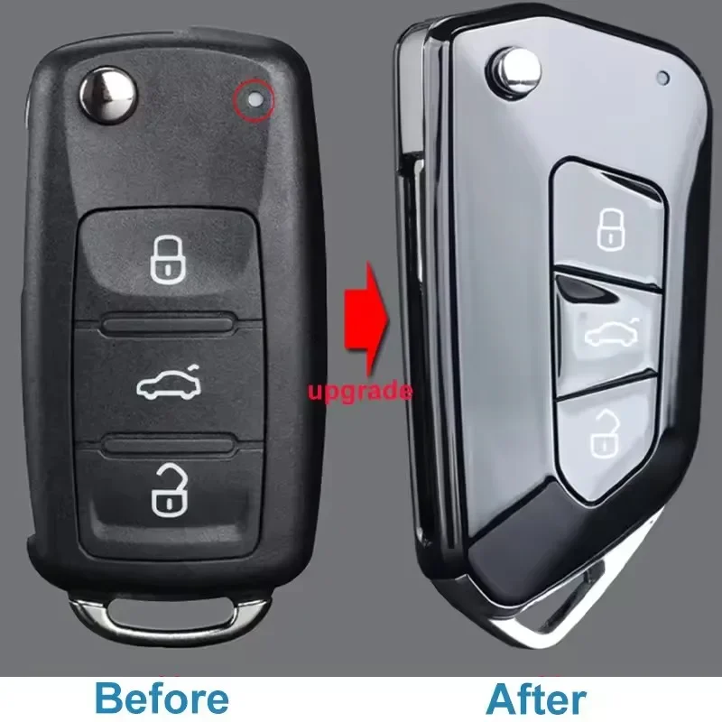 

Modified flip car key shell case replacement 202AD/L/H for VW Polo Tiguan Jetta Golf Skoda Seat flip remote key cover