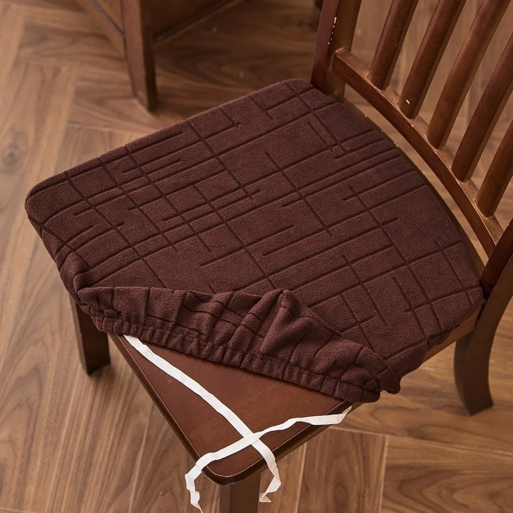 Stretchable Non-Slip Jacquard Chair Slipcover Anti-dirty Elastic Chair Cushion Cover Soft Solid Color Seat Cover Holiday