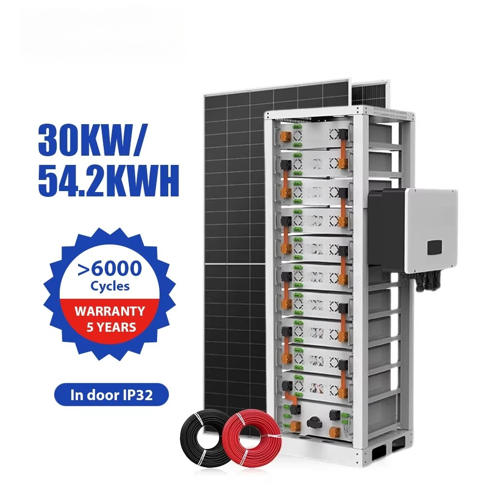 DEMUDA 30kw 54kwh All in One Solar Energy Storage System With Lifepo4 Lithium Battery Inverter Solar Power Hybrid Energy System