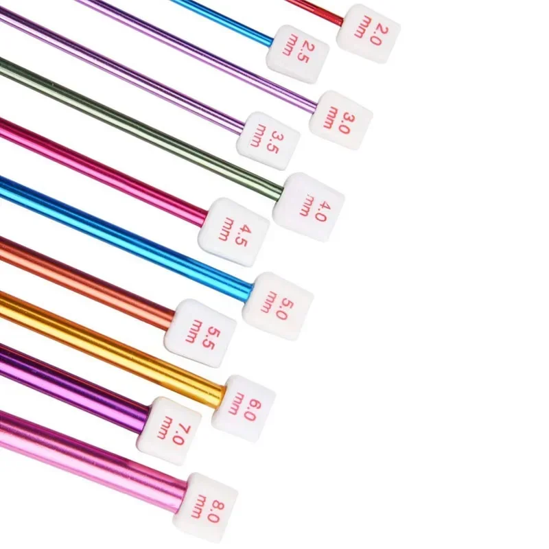 11PCS/Set 2-8mmTunisian Afghan Crochet Hooks Multicolor Aluminum Knitting Needles Hook Multicolour Crochet Hook 11 Size