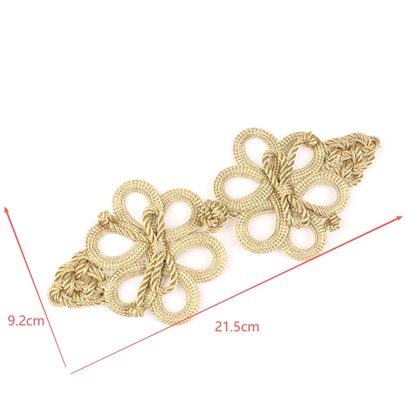 

Винтажные китайские пуговицы-узелки с золотой кружевной отделкой для декора чонсамов, танцевальных платьев, аксессуары для шитья своими руками