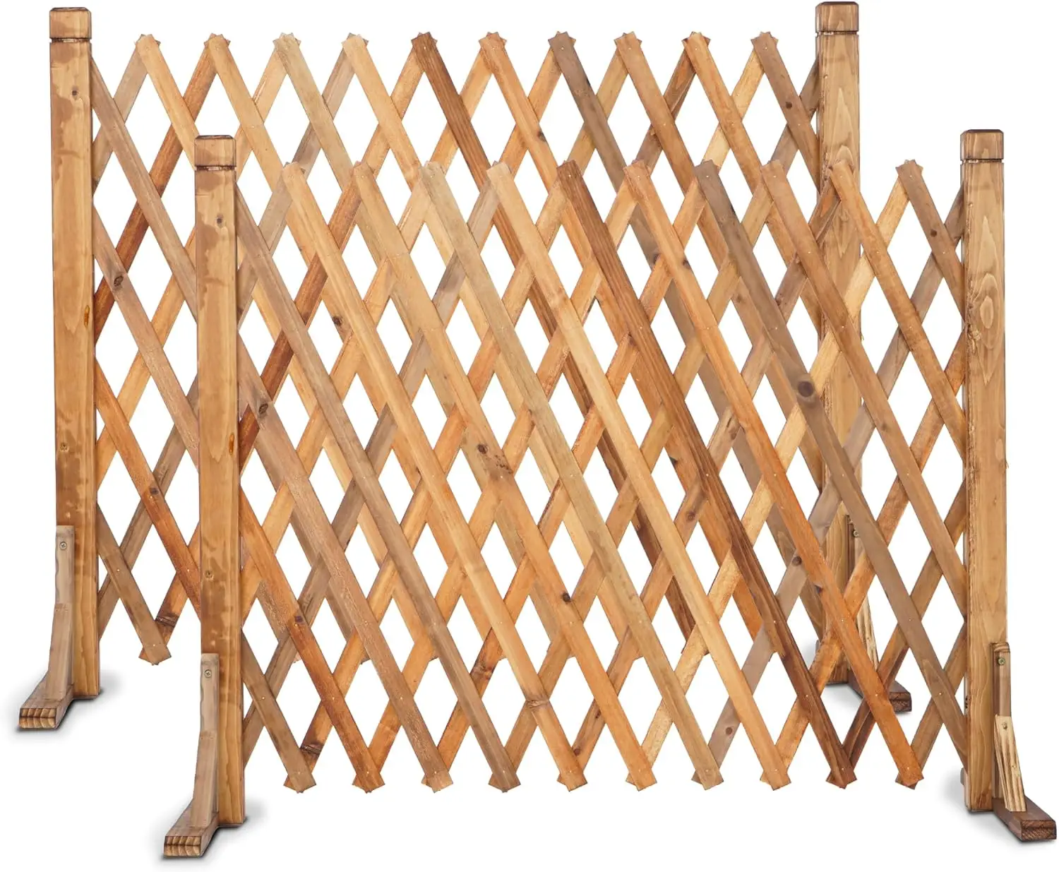 

2PCS Expandable Instant Fence Retractable Wooden Fence Wooden Pet Gate Freestanding Wood Plant Screen Fence Partition Woo