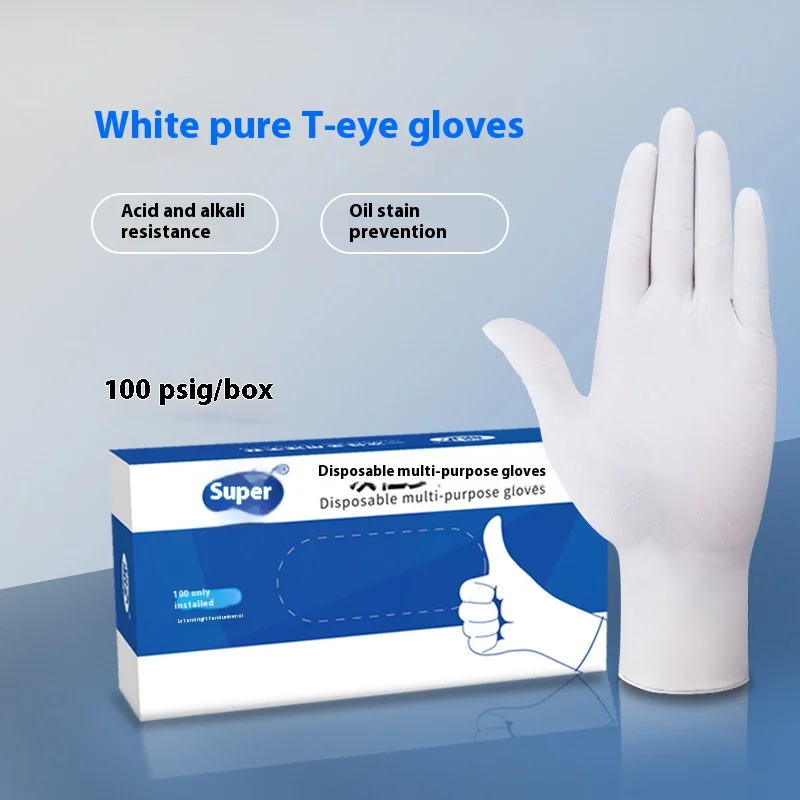 Disposable Nitrile Gloves Kitchen 6 Mil Blue Heavy Duty Cooking Machinery Latex Powder (S-XL) 10-100pcs/box