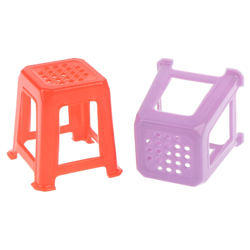 1/12 مقياس دمية مصغرة البراز البلاستيكية الكراسي التظاهر اللعب الأثاث اللعب