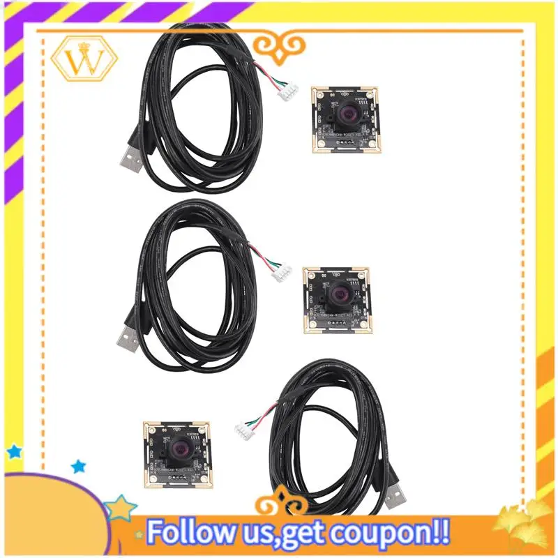 

A01K-3PCS Camera Module 100 Degree OV9732 2M Cable 1280X720 30Fps,Compatible For Autodarts.Io,USB Drive Free