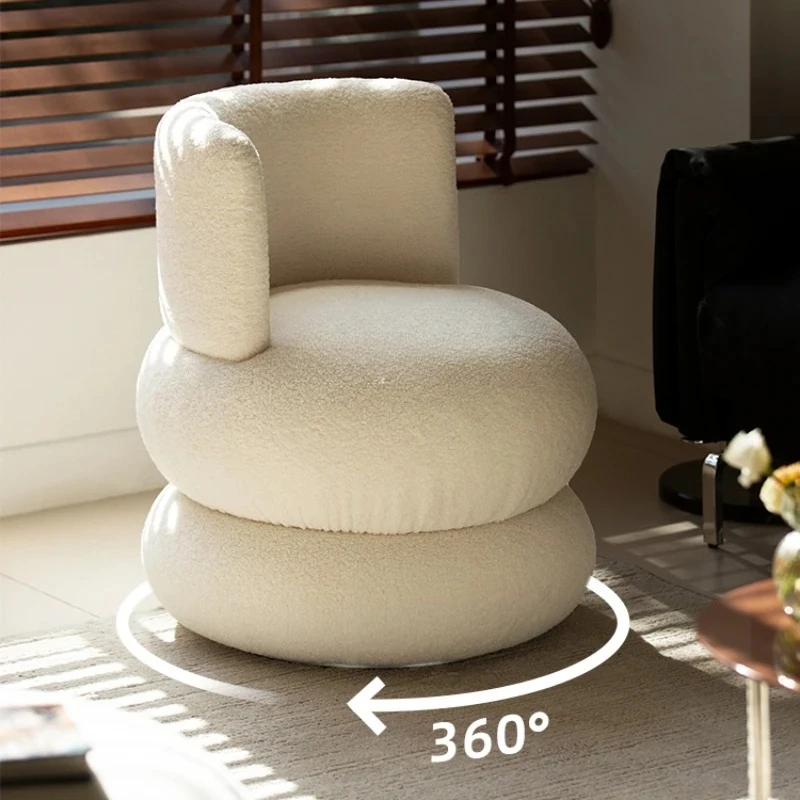 TT  Cream Style Makeup Stool Rotatable Cosmetic Chair Dressing Table Stool Girl Bedroom Cosmetic Chair