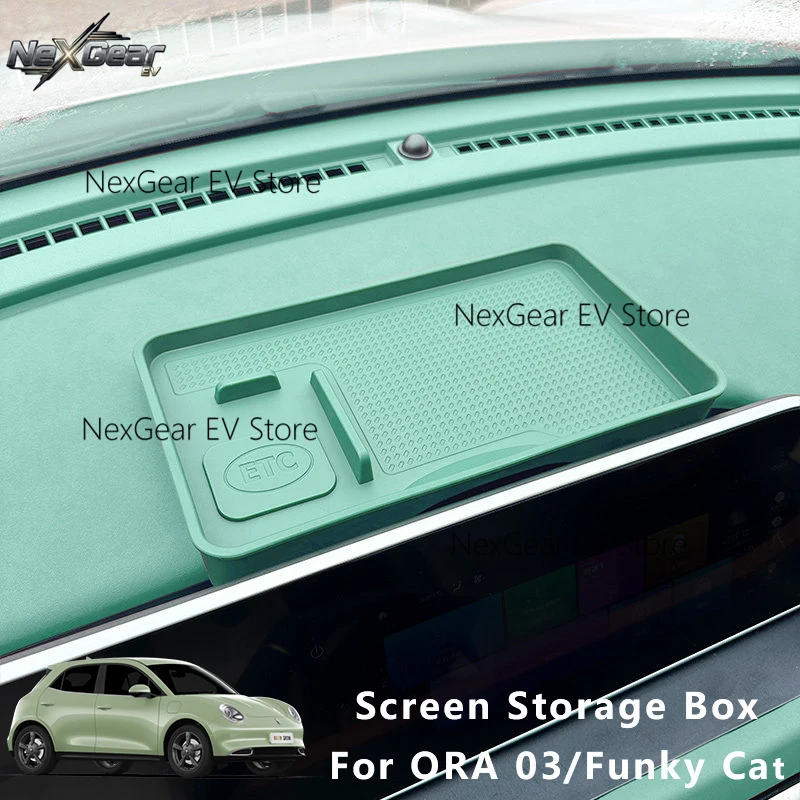 Caja de Almacenamiento Trasera para Pantalla para ORA 03 Good Cat Funky Cat GT 2023-2026, Soporte para Pañuelos en el Tablero, Organizador, Accesorios para Coche