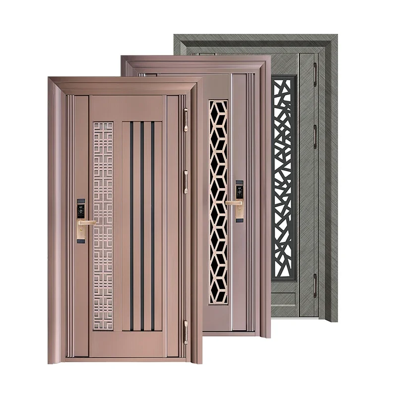 xx-Customization Modern Large Customized Stainless Steel Anti-Theft Waterproof Entry Door For Villa Hotel & Exterior Use