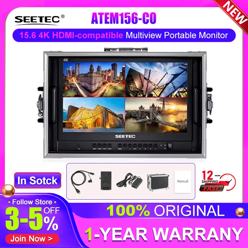 SEETEC ATEM156-CO 15.6” 4K HDMI-compatible Multiview Portable Live Streaming Broadcast Director Monitor ATEM Mini Mixer Pro