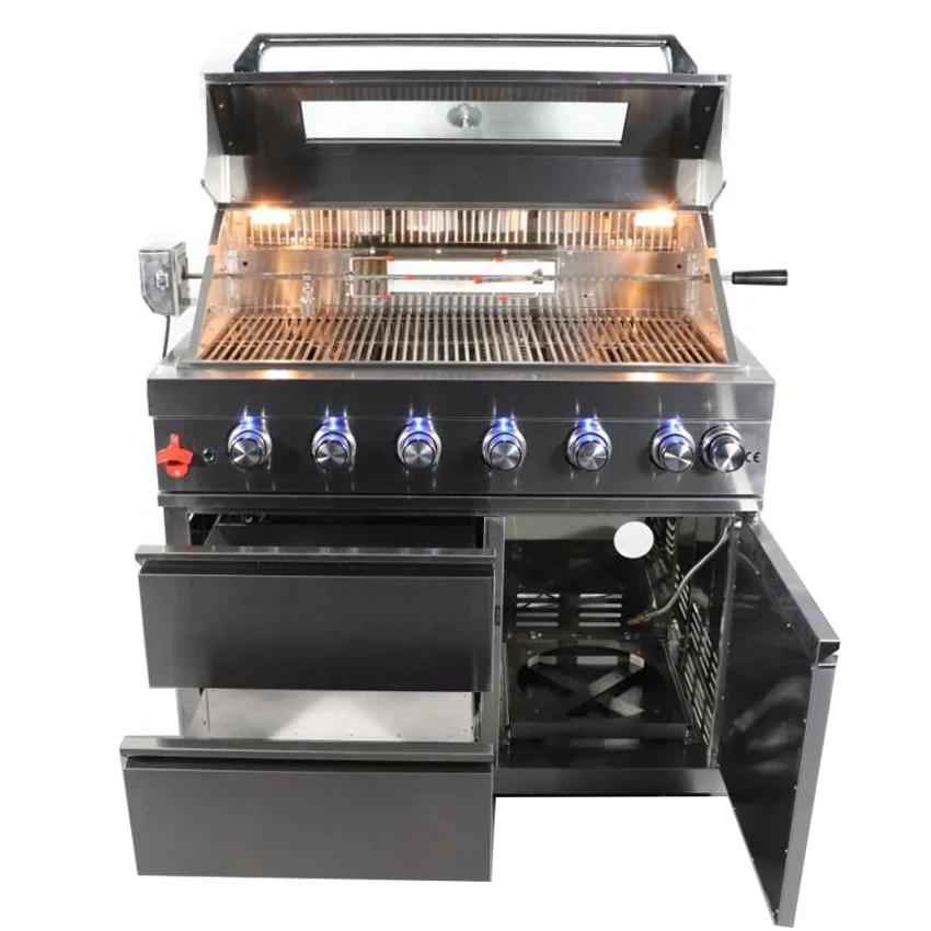 Luxury Large Stainless Steel Outdoor Patio Gas  Heavy Duty  Smokeless  with Drawer