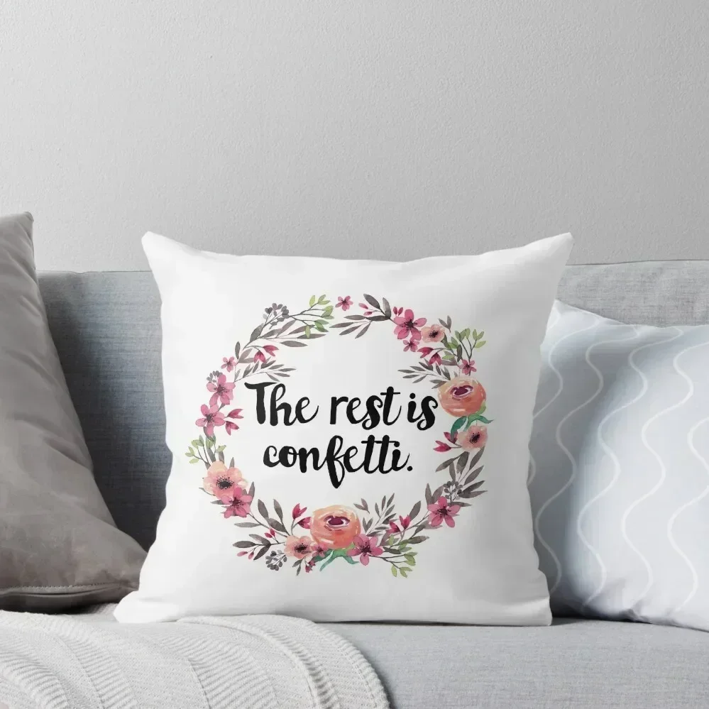 

the rest is confetti Throw Pillow christmas decorations for home 2025 Embroidered Cushion Cover Marble Cushion Cover pillow