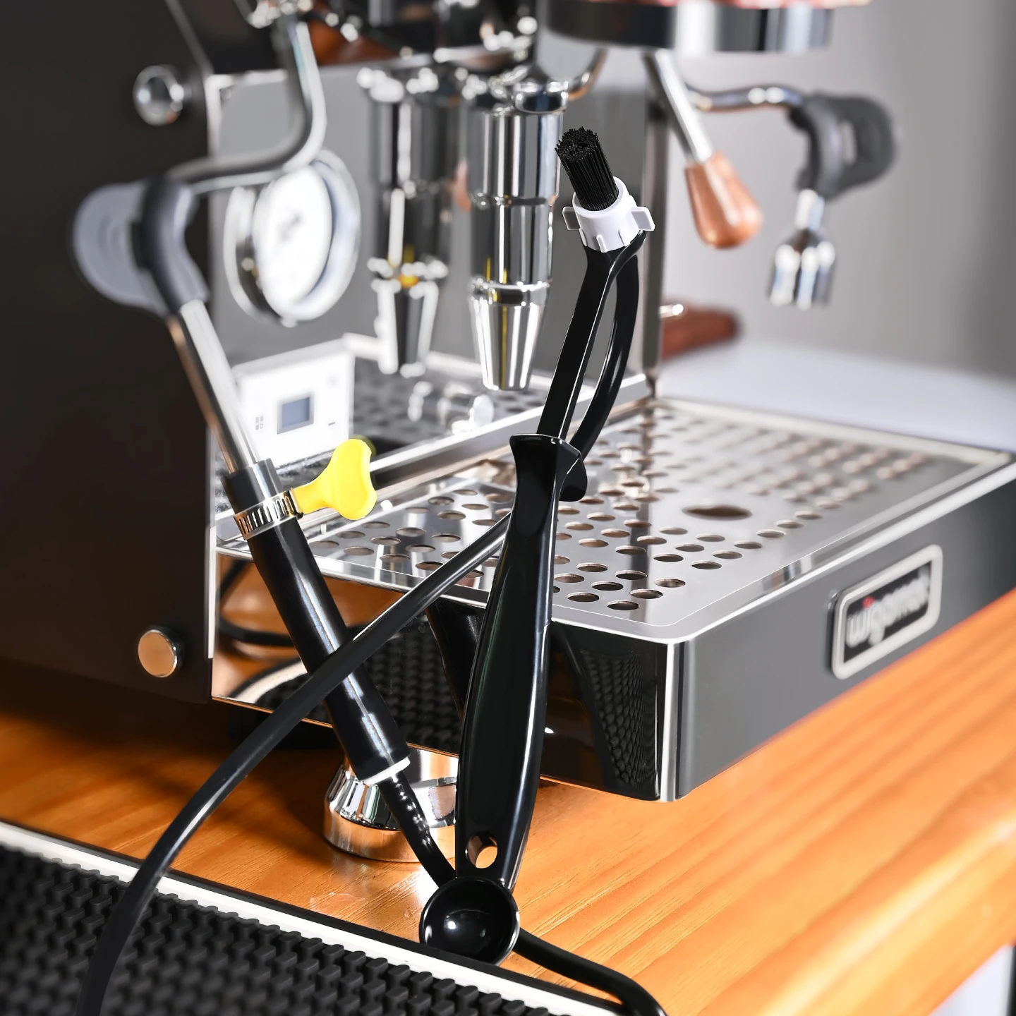 Kaffee-Dampfreinigungsbürste Verstellbare Espressomaschinen-Reinigungsbürste mit Langem Griff Reinigungswerkzeug Barista-Ausrüstung