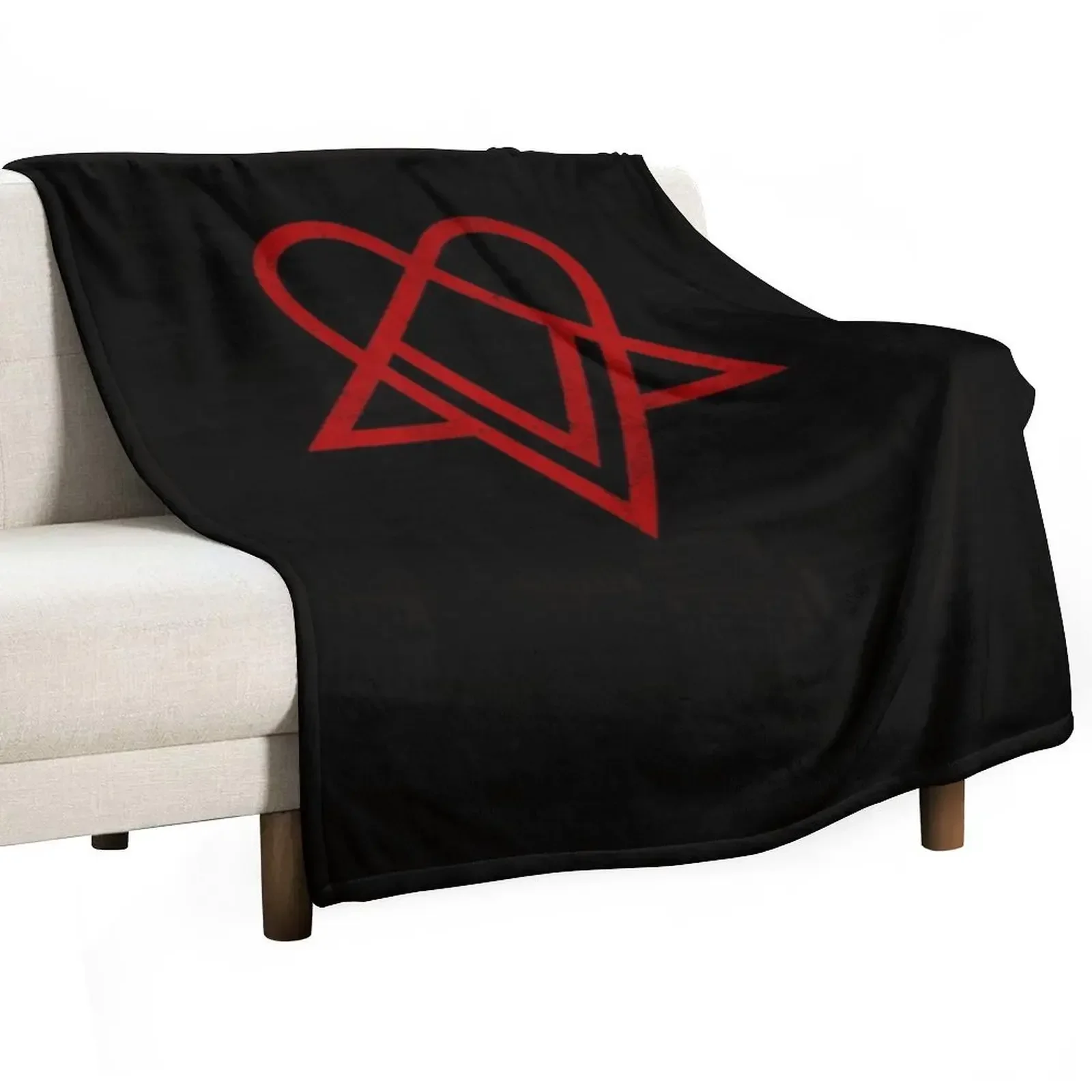 

Heartagram Him Band Logo Tee Heartagram symbol Ville Valo Throw Blanket Sofas blankets and throws Kid'S Polar Blankets