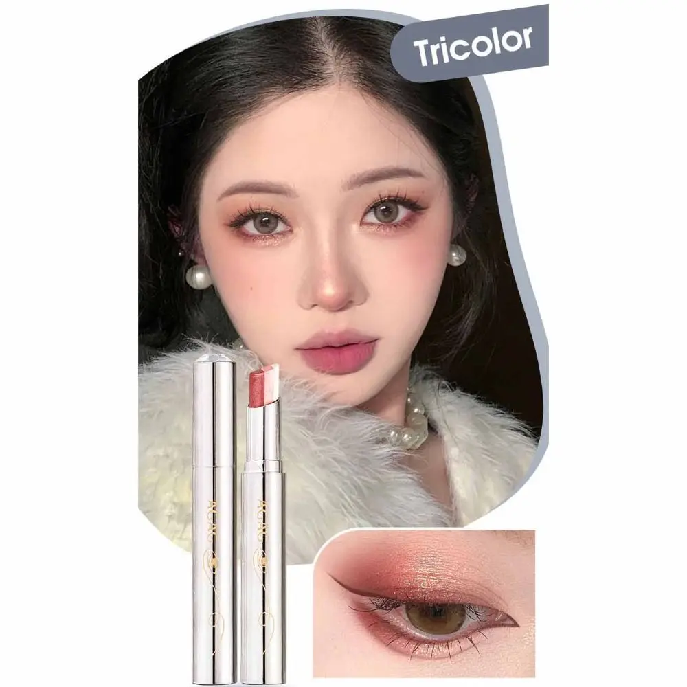 مقاوم للماء تمييز 3 ألوان كريم ظلال العيون العين لامع طويلة الأمد ظلال العيون عصا بريق أدوات ماكياج العين الوليد