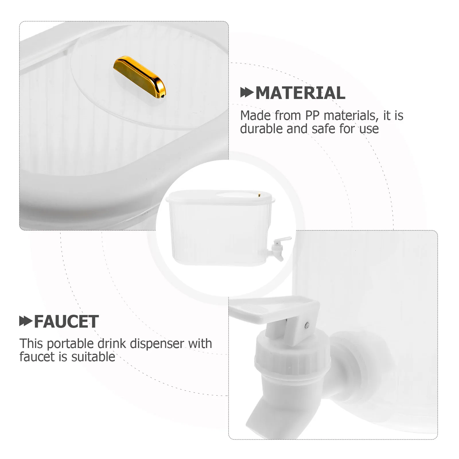

Large Capacity Cold Water Dispenser Faucet Fridge Ice Beverage Storage Drink Container Safe Pp Material Juice