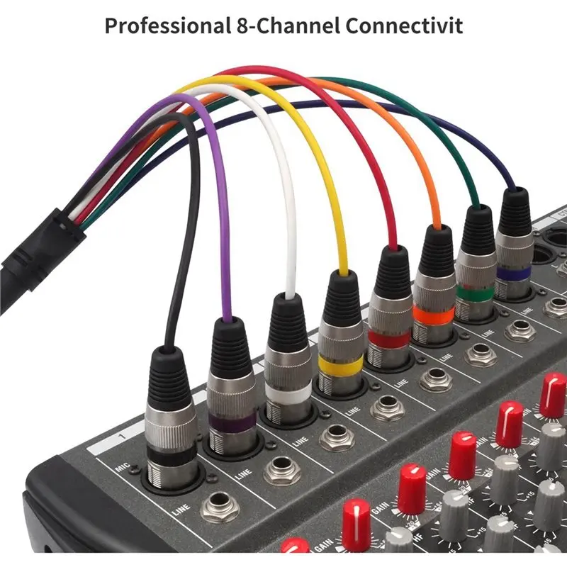 A97I-8-Channel XLR Male-To-Female Audio Cable 3Pin XLR Male To Female Audio Cable For Broadcasting Recording 3Meter