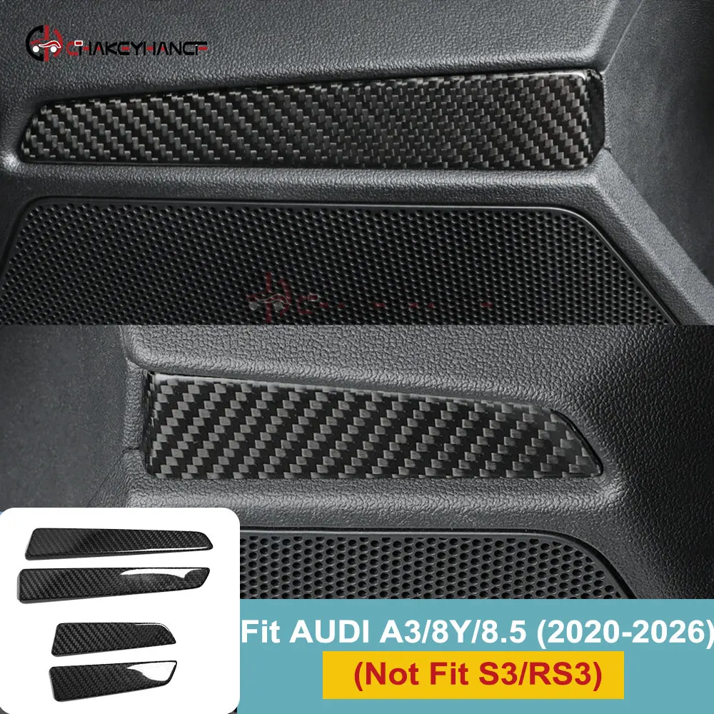 For Audi A3 8Y 8.5Y 2020-2026 Real 3K Carbon Fiber Door Trim Cover 4Pcs Door Panel Strip Kit Not Fit S3/RS3 Interior Accessories