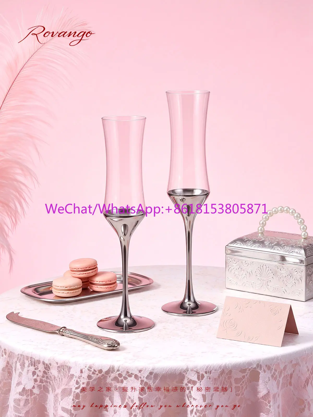 Light luxury electroplated silver tall champagne cup, high-end high-value sweet wine cup