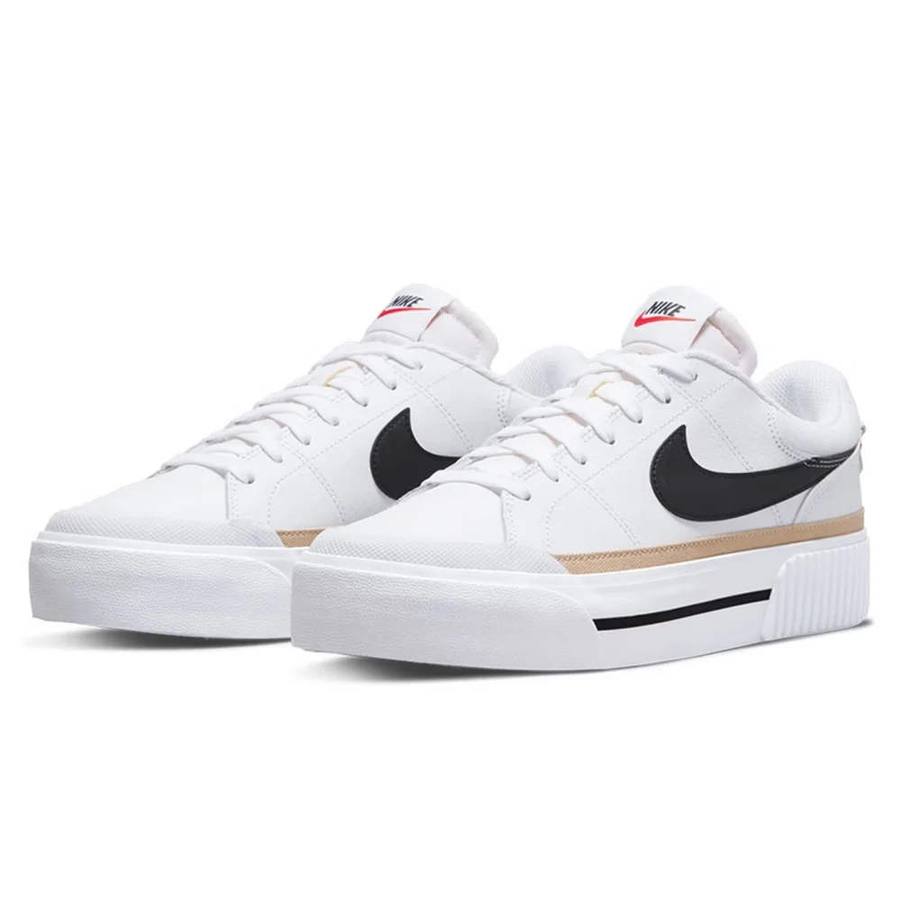 Nike Court Legacy Lit Leather Comfort Slip-Resistant Cushioning Durable Low-Top Tennis Shoe Women's DM7590-100