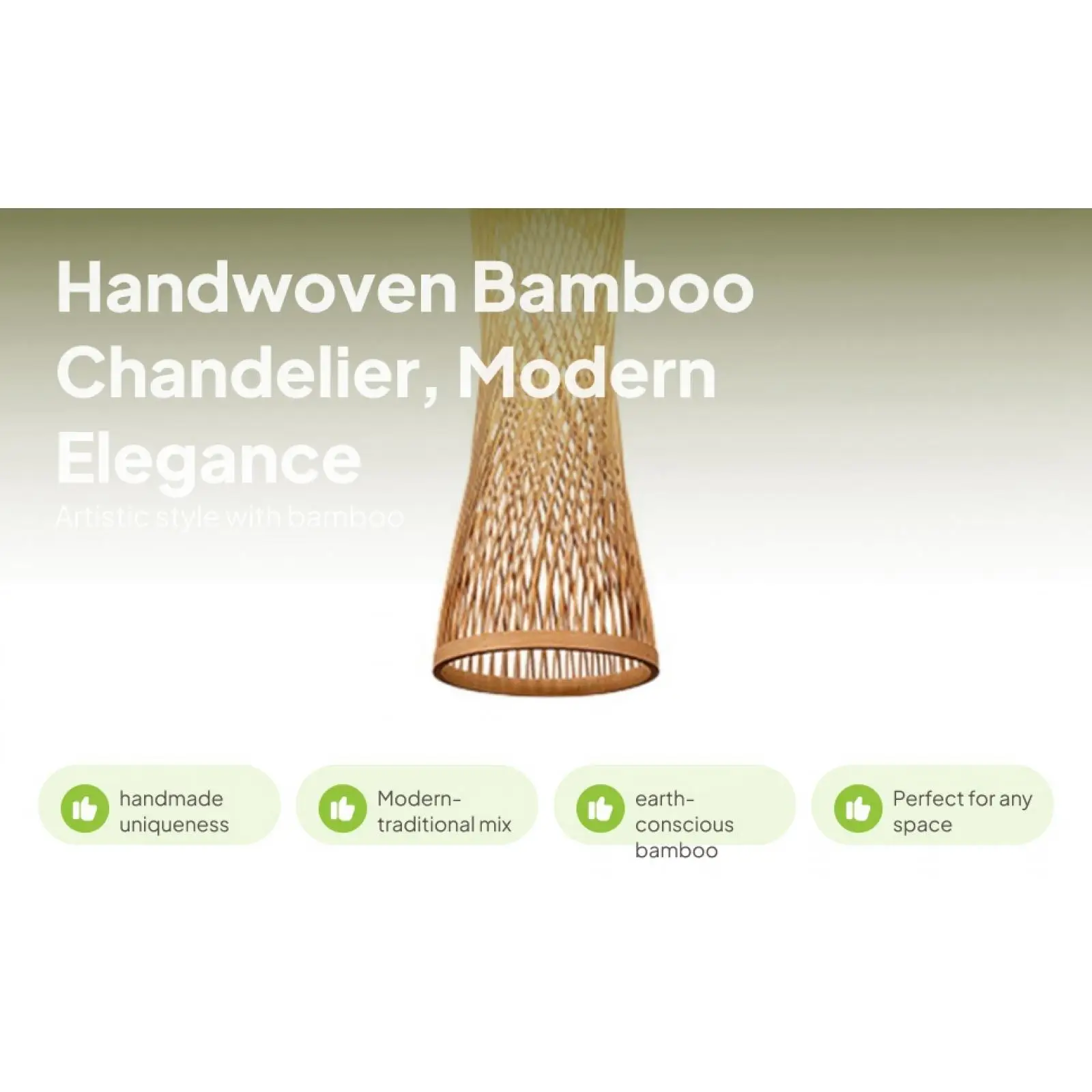 Bamboo Woven Lampshade Farmhouse Creative Handmade Chandelier Cover Ceiling Light Cover for Coffee Shop Living Teahouse