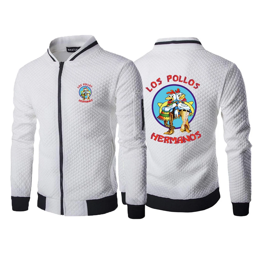 2025 Leisure Hoodies Spring And Autumn Man's Cardigan Jacket Breaking Bad LOS POLLOS Logo Print Round Neck Slim Zipper Coat