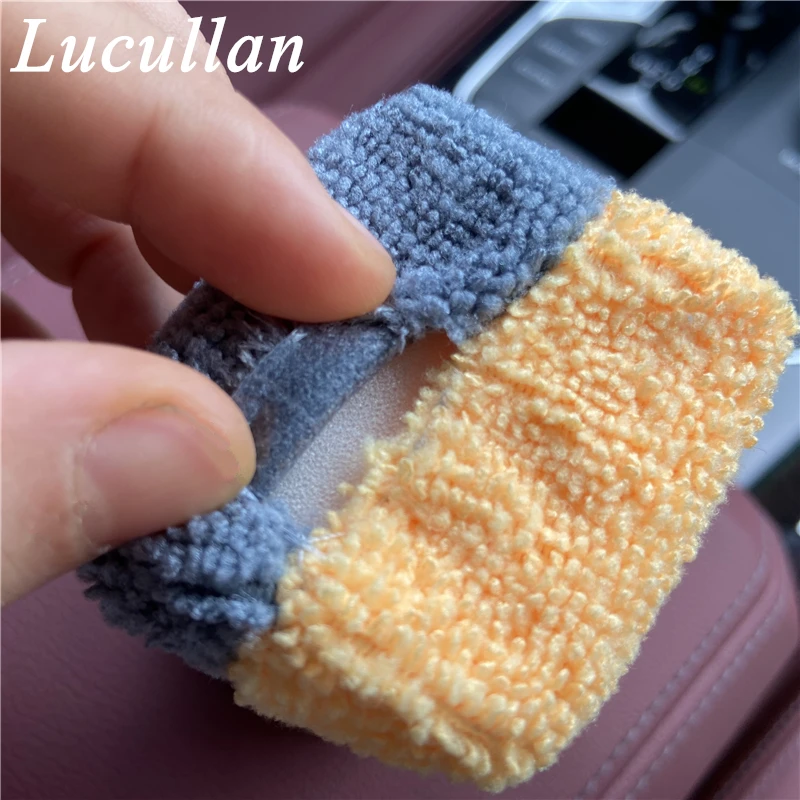 Lucullan Yellow/Gray Saver Applicator Ceramic Coating Sponge with Plastic Barrier Inside to Reduce Product Waste